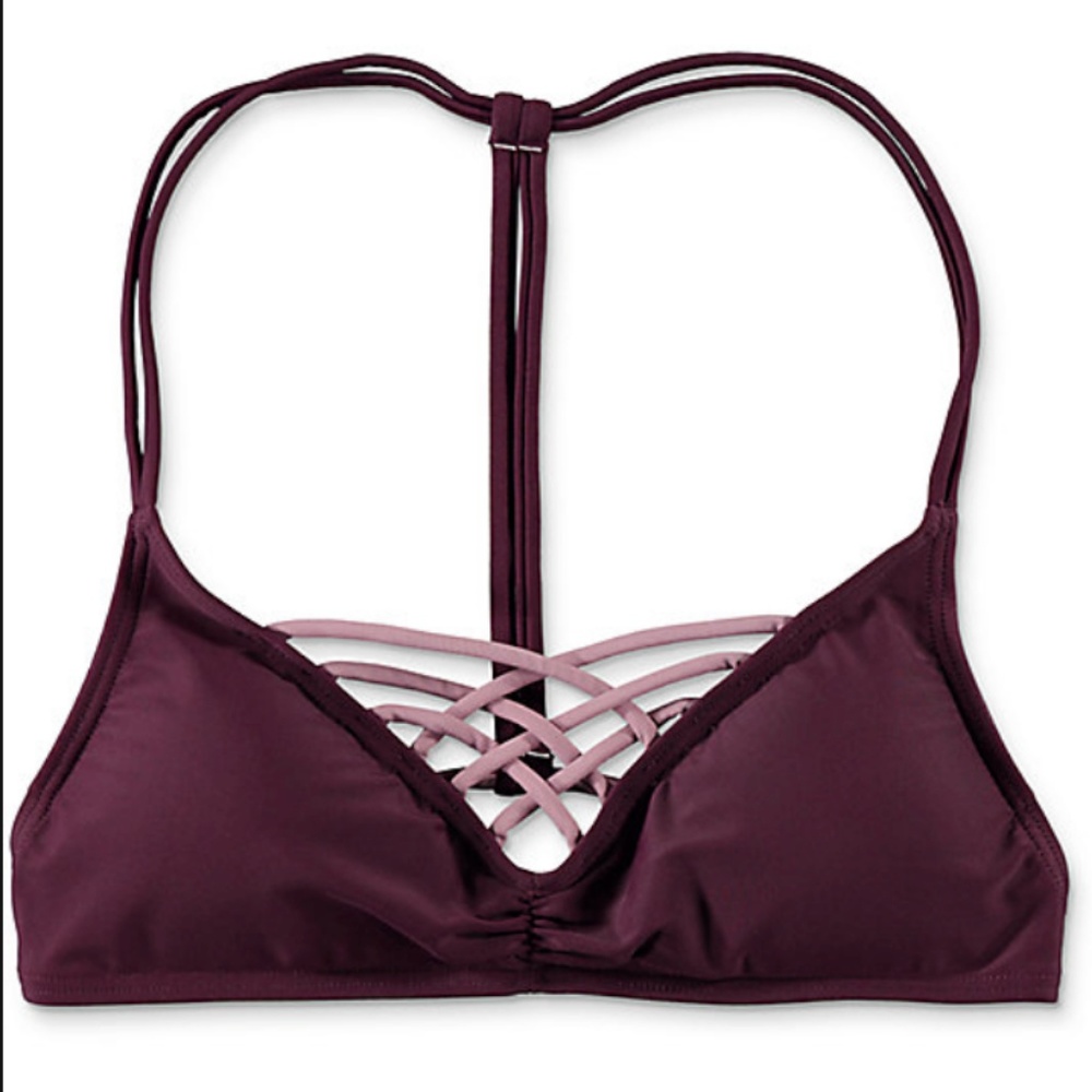 Damsel Burgundy Lattice Front Bikini